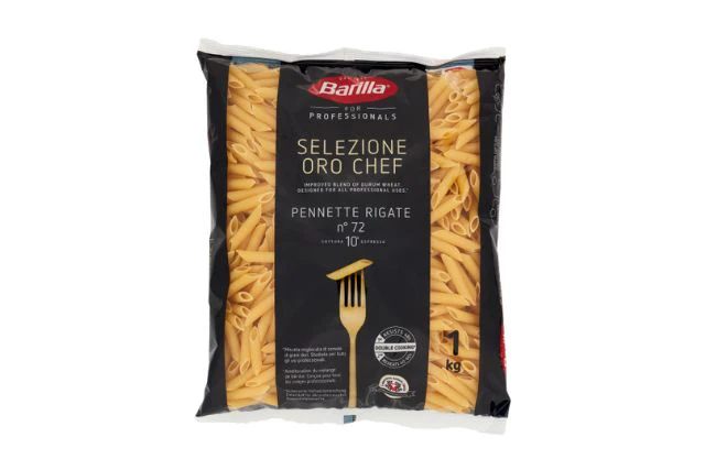 Barilla Pennette Rigate No.72 - Oro Chef (12x1kg) | Wholesale